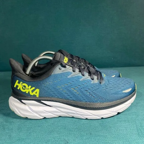 Size 10 - Men’s Hoka One Clifton 8 green shoes