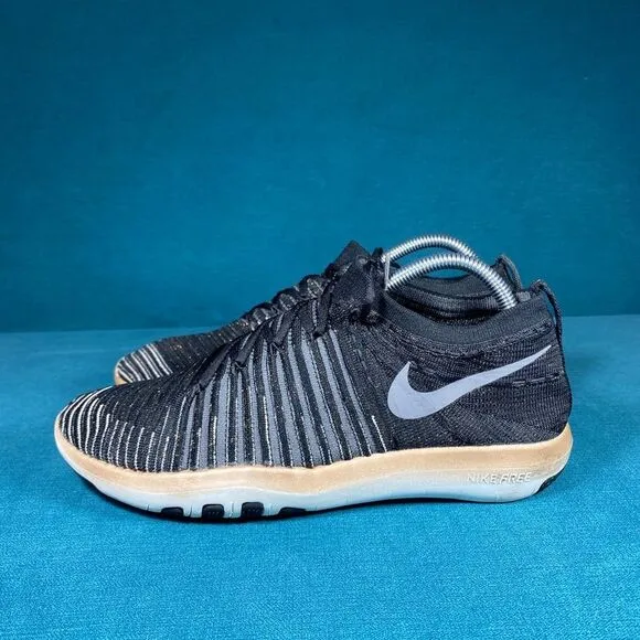 Size 10 - Women’s Nike Free Transform Flyknit black shoes