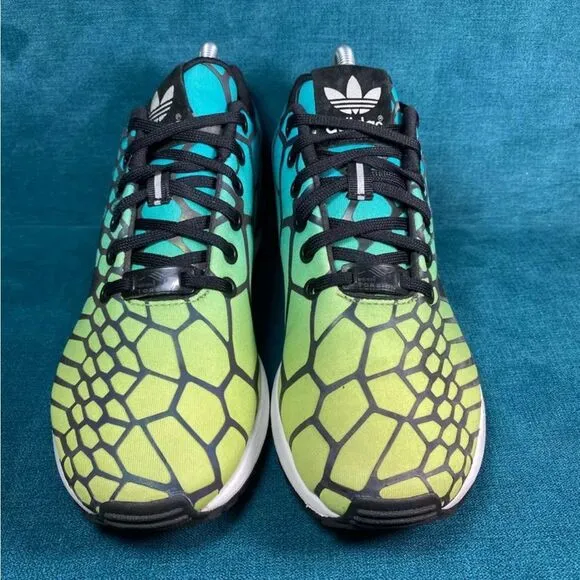 Size 6M/7.5Women - Adidas ZX Flux J green aqua shoes