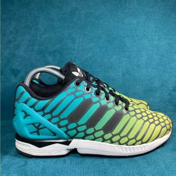 Size 6M/7.5Women - Adidas ZX Flux J green aqua shoes