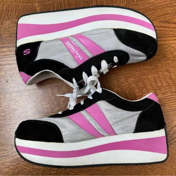 SKECHERS Somethin Else Rare Y2K Platform Sneakers 90s Chunky Vintage Shoes 10