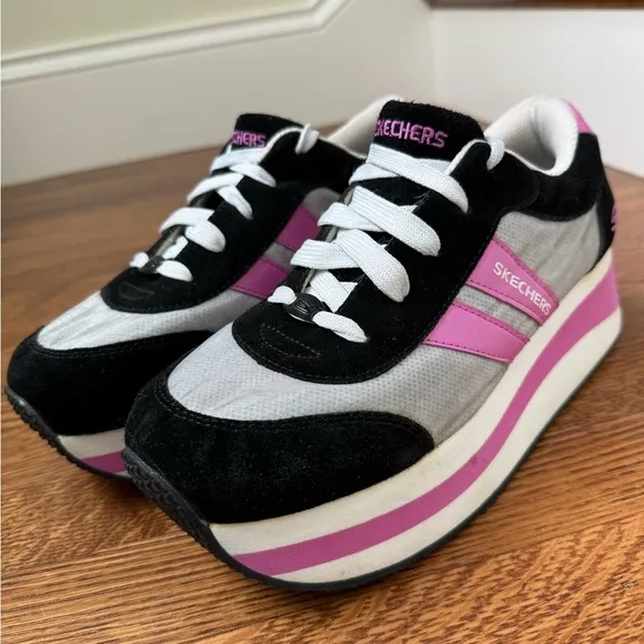 SKECHERS Somethin Else Rare Y2K Platform Sneakers 90s Chunky Vintage Shoes 10