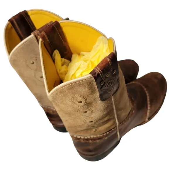 Smoky Mountain Womens 3004Y Brown Leather Mid Calf Pull On Western Boots 6.5 D