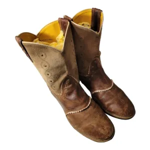 Smoky Mountain Womens 3004Y Brown Leather Mid Calf Pull On Western Boots 6.5 D