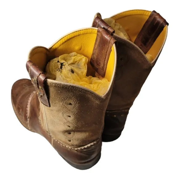 Smoky Mountain Womens 3004Y Brown Leather Mid Calf Pull On Western Boots 6.5 D