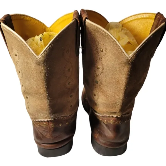 Smoky Mountain Womens 3004Y Brown Leather Mid Calf Pull On Western Boots 6.5 D