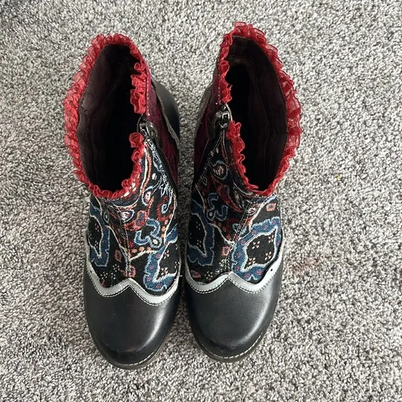 Socofy Paisley Patterned Ankle Boots Size EU 37