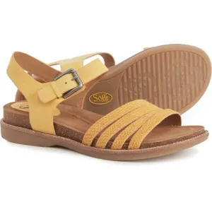 Sofft Bitter Yellow Leather Sandals Ankle Strap Lattice Design 8M Boho Coastal