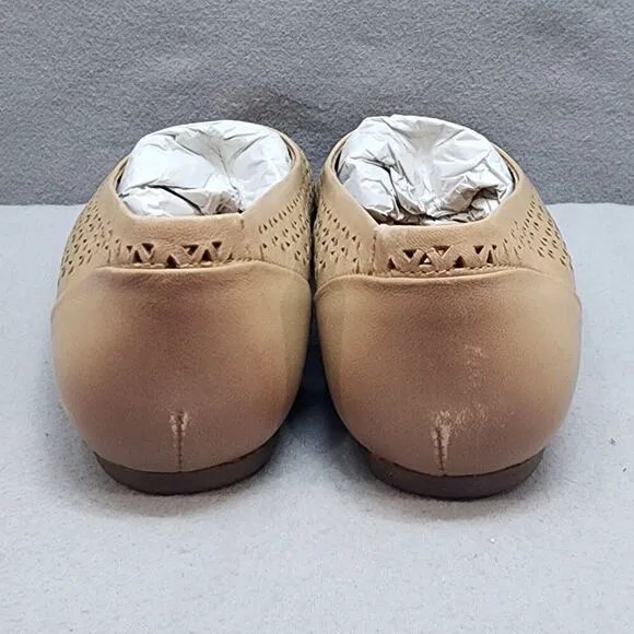 Softwalk Sonoma Women's Brown Leather Slip On Ballet Flat Shoes Size 6.5 WW NWOB