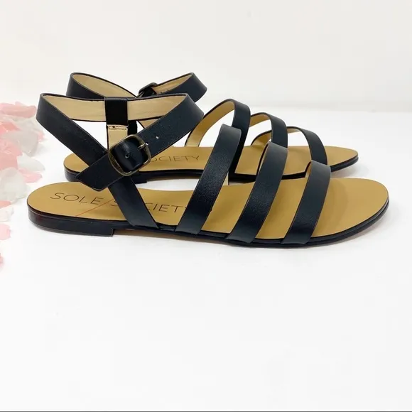 Sole Society Eesha Leather Strappy Sandals NWT 7.5