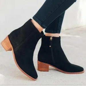 Soludos Women's Greta Bootie Black 100% Suede Size 8