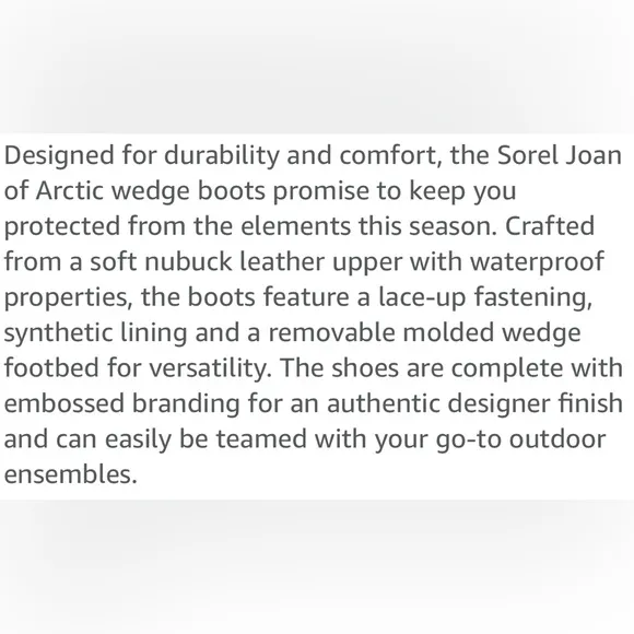 Sorel Joan of Arctic Wedge II Lace-Up Leather Boots Women’s 7