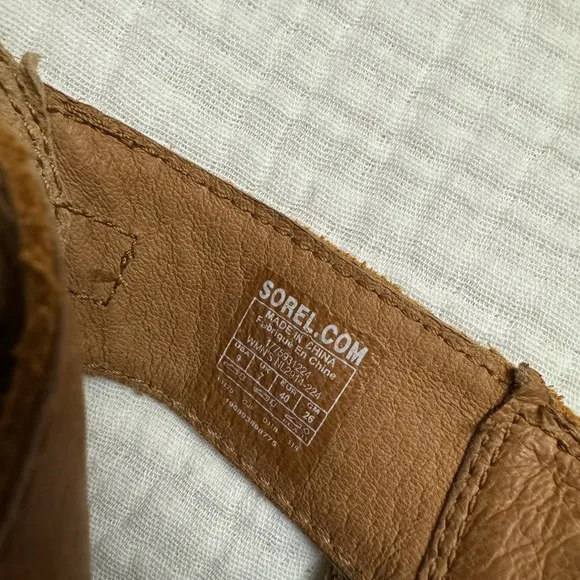 Sorel Joanie II Brown Leather Lace Up Wedge Sandals Size 9 Classic Boho Fall