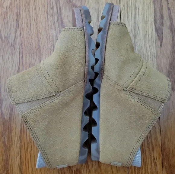 Sorel Joanie II Slide Wedge Sandals Nubuck Leather, Tan, Women's Size 7 NL2228