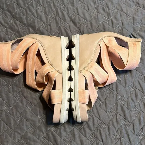 Sorel Leather Joanie II Platform Wedge Sandals 9
