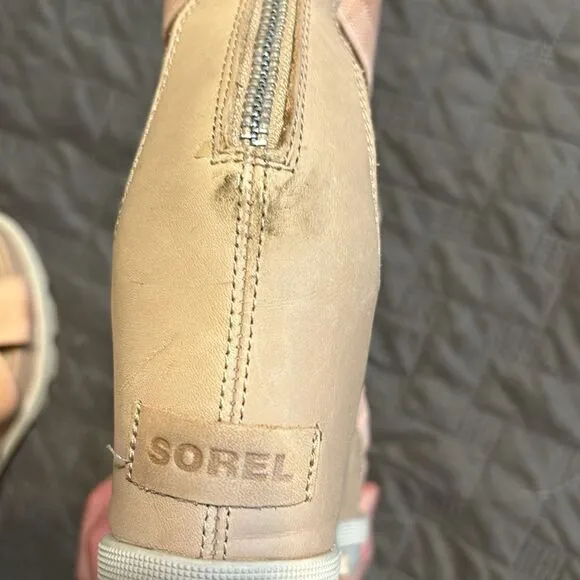 Sorel Leather Joanie II Platform Wedge Sandals 9