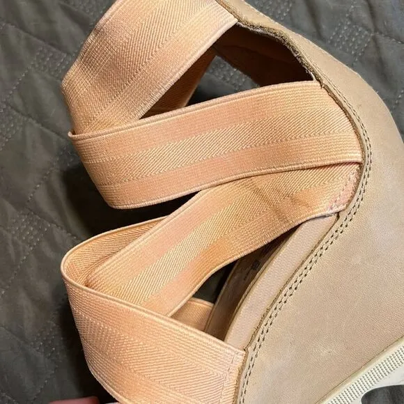 Sorel Leather Joanie II Platform Wedge Sandals 9