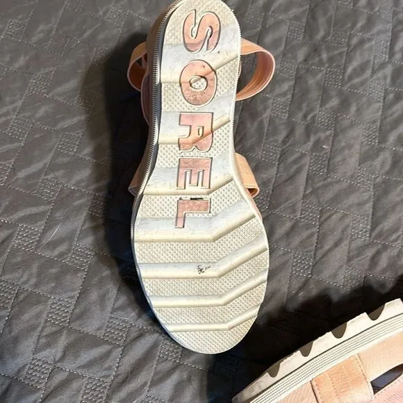 Sorel Leather Joanie II Platform Wedge Sandals 9