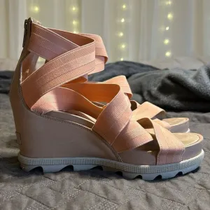 Sorel Leather Joanie II Platform Wedge Sandals 9