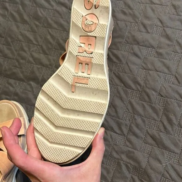 Sorel Leather Joanie II Platform Wedge Sandals 9