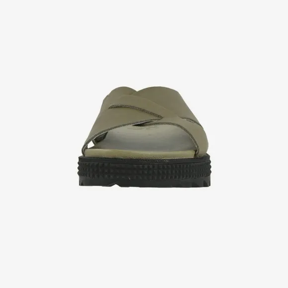 SOREL Roaming Crisscross Slide Sandal Sage Green Black