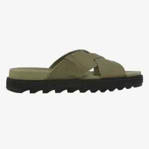 SOREL Roaming Crisscross Slide Sandal Sage Green Black