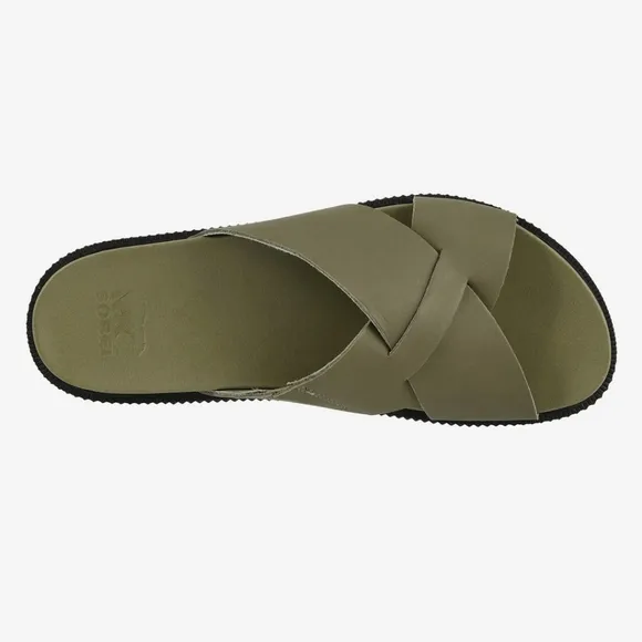 SOREL Roaming Crisscross Slide Sandal Sage Green Black
