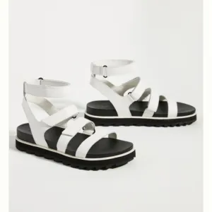 Sorel Roaming Multi-Strap White Leather Foam Footbed Platform Sandals size 10