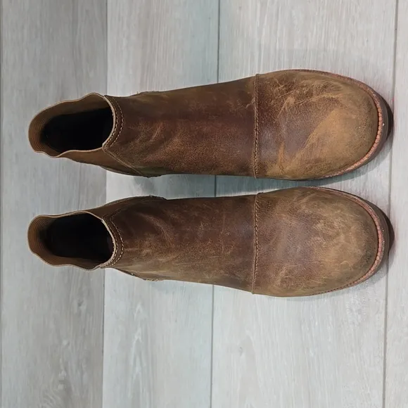 Sorel Women Brown Leather Ankle Tractor Platform Boots Shoes Sz 9