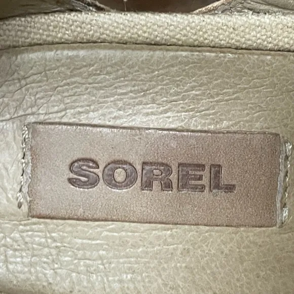 Sorel Women Joanie Ankle Leather Camel Lace Up Open Toe Wedge Sandals 8.5