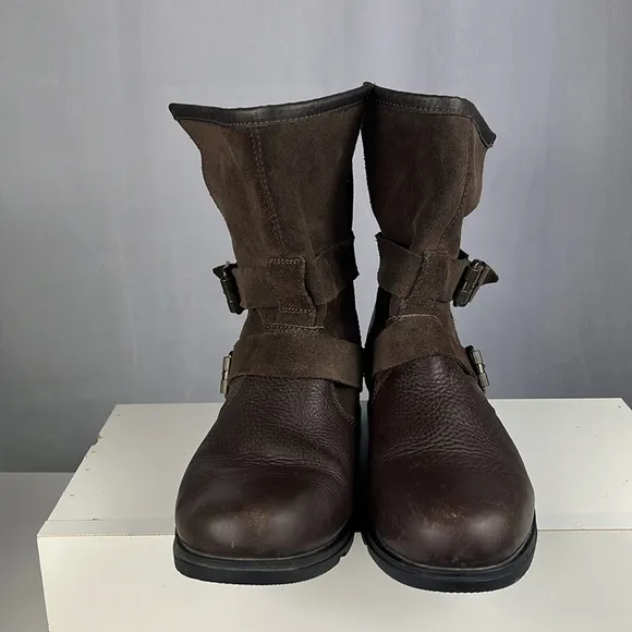 Sorel Women S Major Moto Boot in Brown Leather.