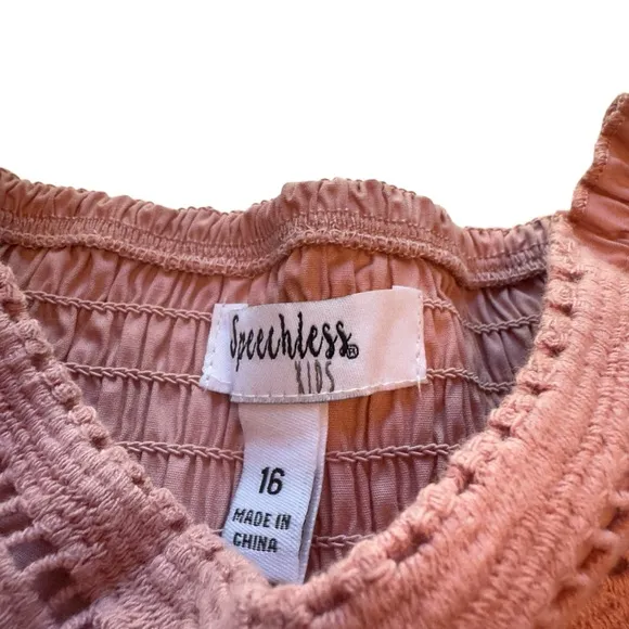 Speechless Kids Wanderer Mauve Size 16 NWT Flutter Sleeve Boho Tiered SunDress