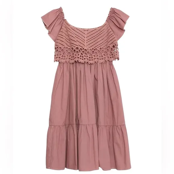 Speechless Kids Wanderer Mauve Size 16 NWT Flutter Sleeve Boho Tiered SunDress