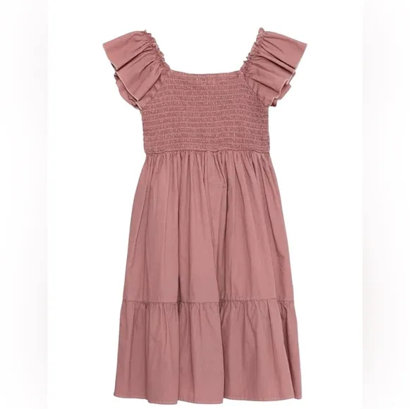 Speechless Kids Wanderer Mauve Size 16 NWT Flutter Sleeve Boho Tiered SunDress