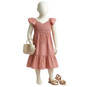 Speechless Kids Wanderer Mauve Size 16 NWT Flutter Sleeve Boho Tiered SunDress