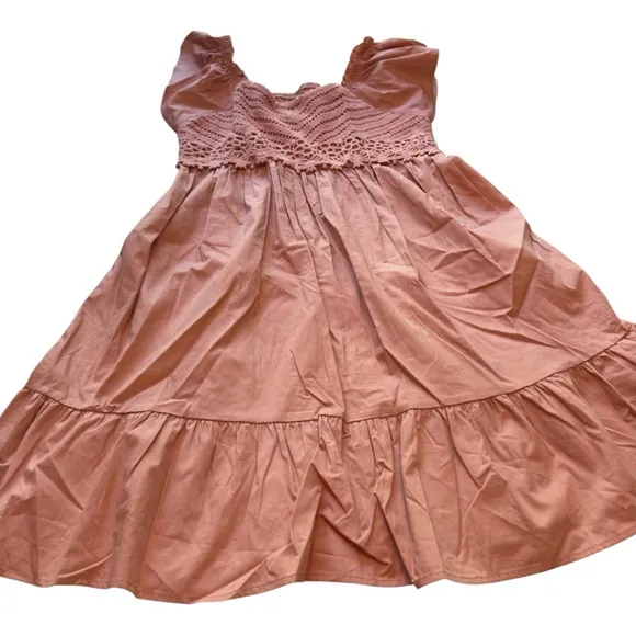 Speechless Kids Wanderer Mauve Size 16 NWT Flutter Sleeve Boho Tiered SunDress