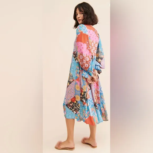 Spell &amp; the Gypsy Collective Cha Cha Boho Midi Dress Patchwork Boho multicolor S