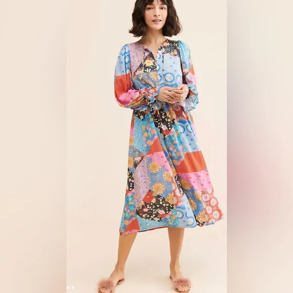Spell &amp; the Gypsy Collective Cha Cha Boho Midi Dress Patchwork Boho multicolor S