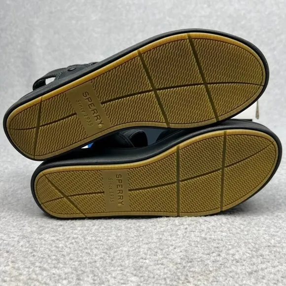 Sperry Bayou Plushstep Chunky platform Sandals Womens 7 Black Comfort Casual