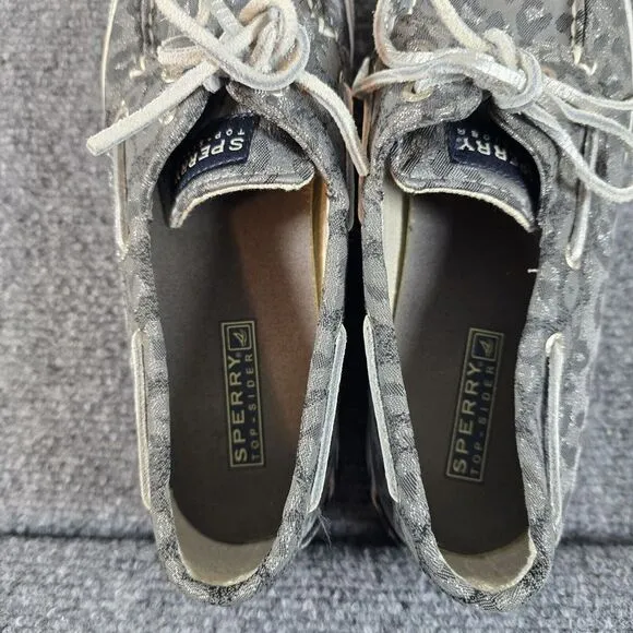 Sperry Top Sider‎ women leopard silver gray size 7
