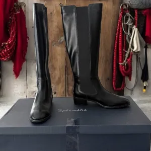 Splendid Footwear Andi Black Knee High Chelsea Boots Women's Size 7 Square Toe