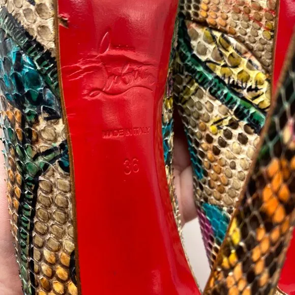🌷❤️‍🔥SPRING SALE 🔥 FINAL PRICE🌷💥Christian Louboutin Bianca 140 Python 36