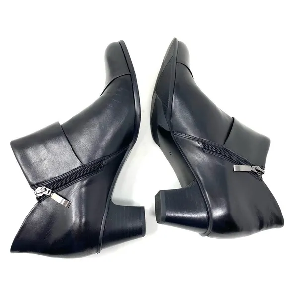 Spring Step Azurro Black Leather booties