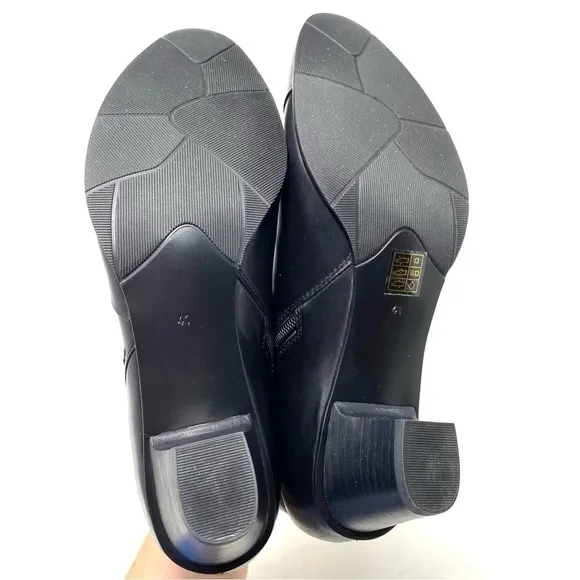 Spring Step Azurro Black Leather booties