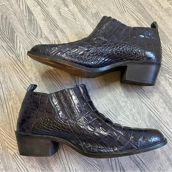 Stacy Adams “Sandino” Crocodile Embossed Boots