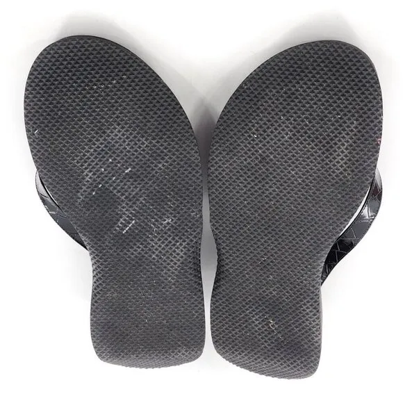 STAUD Tessa Croc-Effect Leather Platform Thong Sandals