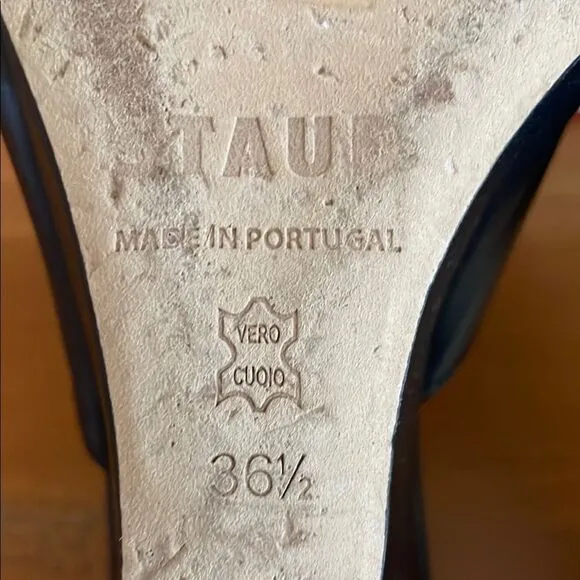 Staud Black Leather Women's Wedge Sandals