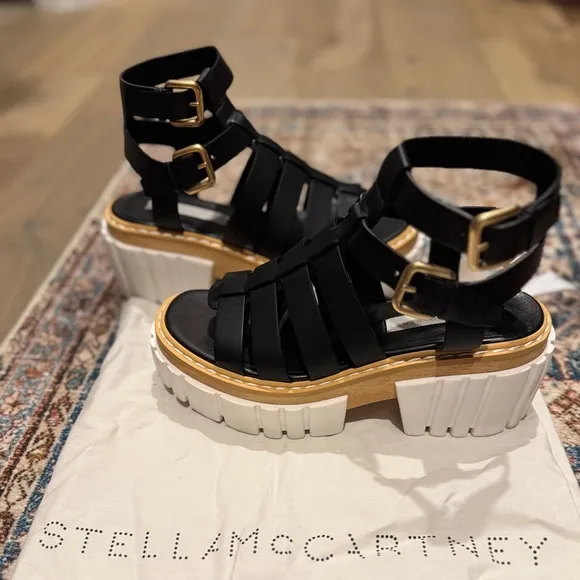 Stella McCartney Black Emilie Gladiator Heeled Sandals