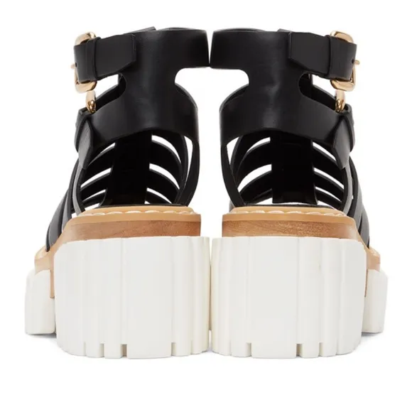 Stella McCartney Black Emilie Gladiator Heeled Sandals