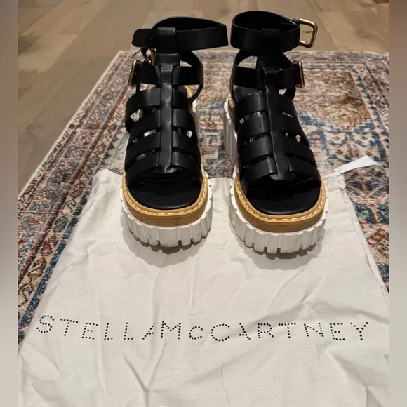 Stella McCartney Black Emilie Gladiator Heeled Sandals